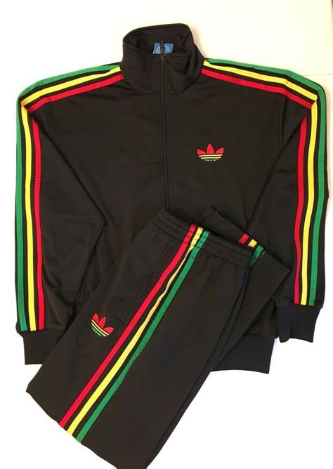 adidas rasta stripe tracksuit.